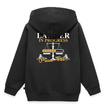 Avocat en cours Avocat Avocat Avocat - Sweat Premium à capuche enfant bio - noir - Dos - AI Model Kid Male (0cm)