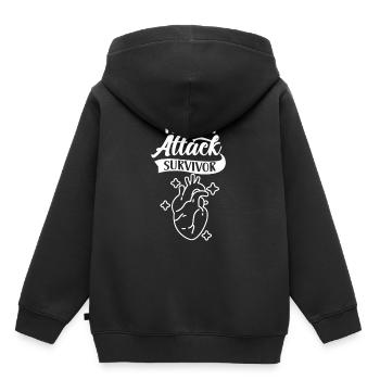 Survivant d’une crise cardiaque - Sweat Premium à capuche enfant bio - noir - Dos - AI Model Kid Male (0cm)