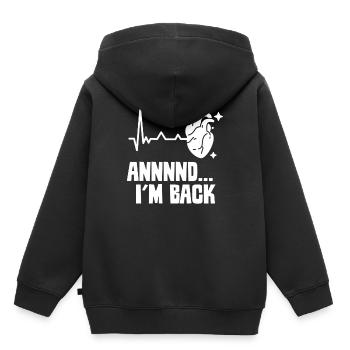 Et je suis de retour là-bas crise cardiaque crise cardiaque - Sweat Premium à capuche enfant bio - noir - Dos - AI Model Kid Male (0cm)