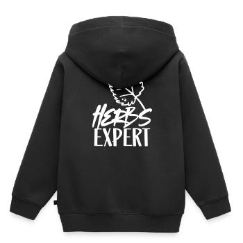 Herb Expert Herb Herb Garden - Sweat Premium à capuche enfant bio - noir - Dos - AI Model Kid Male (0cm)