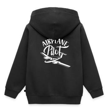 Pilote d’un avion léger Jet Small Aircraft - Sweat Premium à capuche enfant bio - noir - Dos - AI Model Kid Male (0cm)