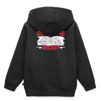 Avez-vous quelques briques? Artisans maçons - Sweat Premium à capuche enfant bio - noir - Dos - AI Model Kid Male (0cm)