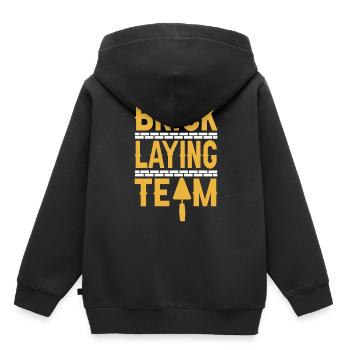 Équipe de maçonnerie Brique Maçonnerie Maçonnerie Maçonnerie - Sweat Premium à capuche enfant bio - noir - Dos - AI Model Kid Male (0cm)