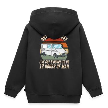 Habe 8 Stunden Zeit 12 Stunden Post Auszutragen - Kinder Premium Organic Hoodie - Schwarz - Hinten - AI Model Kid Male (0cm)