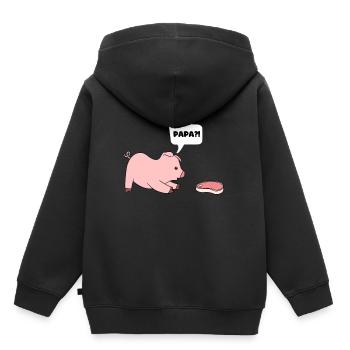 Essen Sie Schweinefleisch schwein papa geschenk - Kinder Premium Organic Hoodie - Schwarz - Hinten - AI Model Kid Male (0cm)