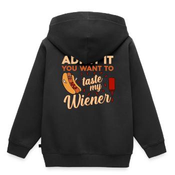 Probieren Sie Mein Weiner Ketchup geschenk - Kinder Premium Organic Hoodie - Schwarz - Hinten - AI Model Kid Male (0cm)