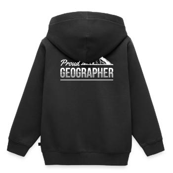 Fier étudiant en géographie géographie géographie - Sweat Premium à capuche enfant bio - noir - Dos - AI Model Kid Male (0cm)
