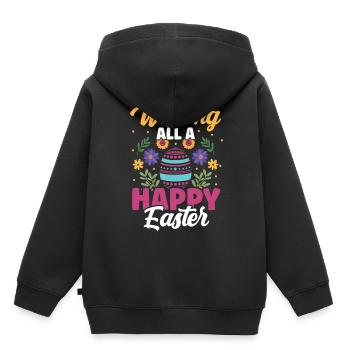 Wünsche Allen Ein Frohes Osterfest Osterei Ostern - Kinder Premium Organic Hoodie - Schwarz - Hinten - AI Model Kid Male (0cm)