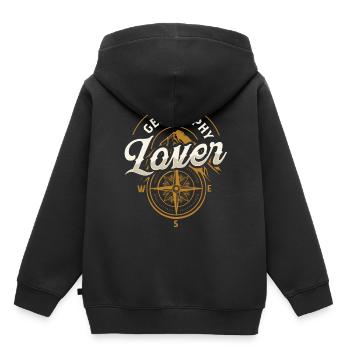 Amoureux de la géographie Géographie Étudiant Géographe - Sweat Premium à capuche enfant bio - noir - Dos - AI Model Kid Male (0cm)