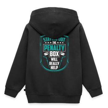 Banc de pénalité de hockey sur glace Banc de pénalité Joueurs de hockey sur glace - Sweat Premium à capuche enfant bio - noir - Dos - AI Model Kid Male (0cm)