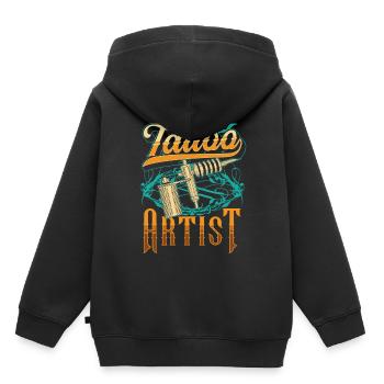Tatoueur Tattoo Tattoo Tattoo Studio - Sweat Premium à capuche enfant bio - noir - Dos - AI Model Kid Male (0cm)