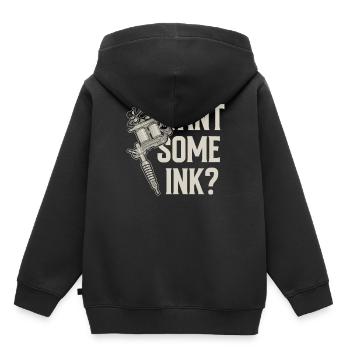 Vous voulez de l’encre ? Tatoueur Tatouage - Sweat Premium à capuche enfant bio - noir - Dos - AI Model Kid Male (0cm)