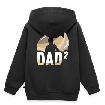 Father Of Two Children Daddy Father Day Papa - Kids Premium Organic Hoodie - black - Back - AI Model Kid Male (0cm)