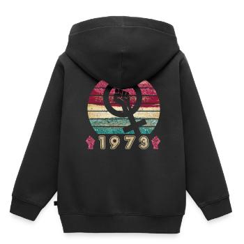 Pro Choice 1973 Frauenrechte - Kinder Premium Organic Hoodie - Schwarz - Hinten - AI Model Kid Male (0cm)