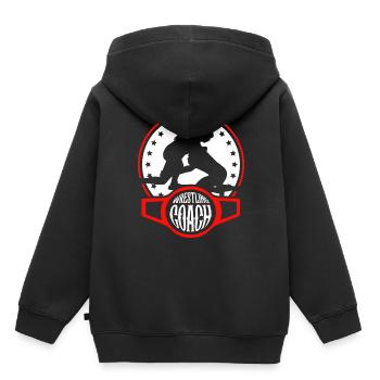 Entraîneur de lutte Lutte Lutteur de lutte - Sweat Premium à capuche enfant bio - noir - Dos - AI Model Kid Male (0cm)