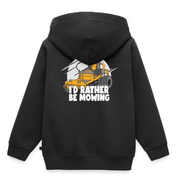Je préfère tondre l’herbe de pelouse de pelouse - Sweat Premium à capuche enfant bio - noir - Dos - AI Model Kid Male (0cm)