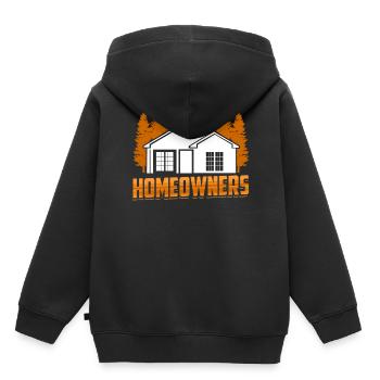 Propriétaire Propriétaire Propriétaire Hôte - Sweat Premium à capuche enfant bio - noir - Dos - AI Model Kid Male (0cm)