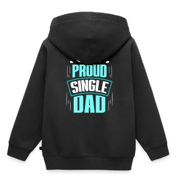 Fier parent seul parent seul parent seul parent - Sweat Premium à capuche enfant bio - noir - Dos - AI Model Kid Male (0cm)
