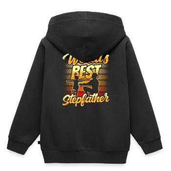 Le meilleur beau-père du monde Beau-père Beau-père Beau-père - Sweat Premium à capuche enfant bio - noir - Dos - AI Model Kid Male (0cm)