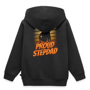 Fier beau-père Fête des pères beau-père Beau-père - Sweat Premium à capuche enfant bio - noir - Dos - AI Model Kid Male (0cm)