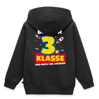 Bis Zur 3. Klasse und noch viel weiter Rakete - Kinder Premium Organic Hoodie - Schwarz - Hinten - AI Model Kid Male (0cm)