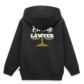 Futur avocat Avocat Avocat Avocat - Sweat Premium à capuche enfant bio - noir - Dos - AI Model Kid Male (0cm)