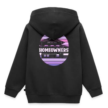 Propriétaire Maison Propriétaire Maison Propriétaire Maison - Sweat Premium à capuche enfant bio - noir - Dos - AI Model Kid Male (0cm)