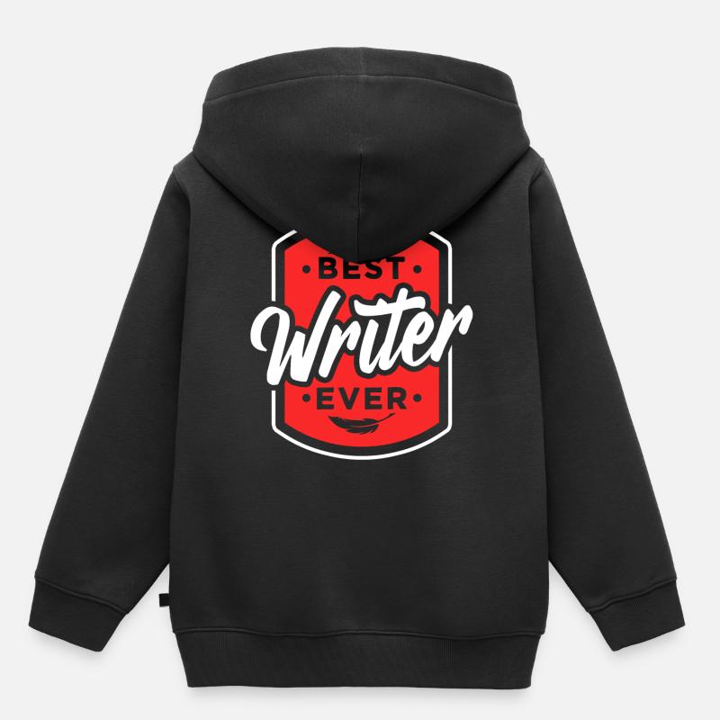 Meilleur écrivain de tous les temps - Sweat Premium à capuche enfant bio - noir