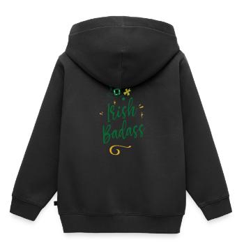 Irlandais Badass Gaélique Irlande Irlandais Irlandais - Sweat Premium à capuche enfant bio - noir - Dos - AI Model Kid Male (0cm)