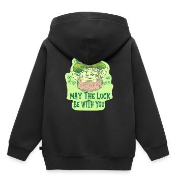 Que le bonheur soit avec vous Irlandais Irlande Irlandais - Sweat Premium à capuche enfant bio - noir - Dos - AI Model Kid Male (0cm)