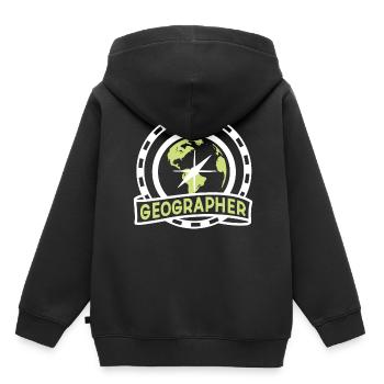 Géographie Géographie Étudiant Géographie Profession - Sweat Premium à capuche enfant bio - noir - Dos - AI Model Kid Male (0cm)