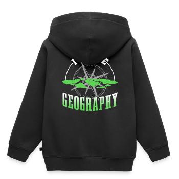 J’aime la géographie profession géographie géographie géographie - Sweat Premium à capuche enfant bio - noir - Dos - AI Model Kid Male (0cm)