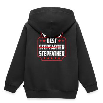 Le meilleur beau-père du monde Beau-père Beau-père Beau-père - Sweat Premium à capuche enfant bio - noir - Dos - AI Model Kid Male (0cm)