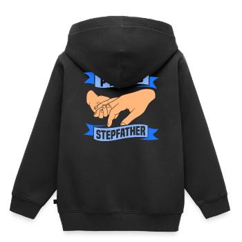 Fier beau-père Beau-père Beau-père Fête des pères - Sweat Premium à capuche enfant bio - noir - Dos - AI Model Kid Male (0cm)