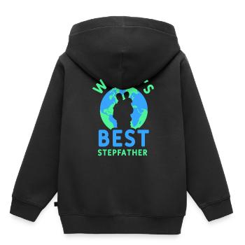 Le meilleur beau-père du monde Beau-père Beau-père Beau-père - Sweat Premium à capuche enfant bio - noir - Dos - AI Model Kid Male (0cm)