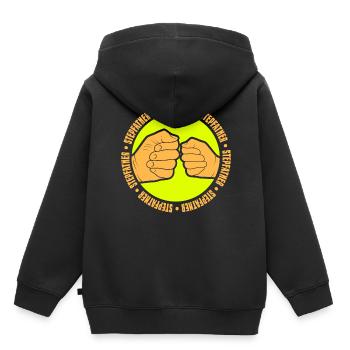 Beau-père Beau-père Beau-père Fête des pères - Sweat Premium à capuche enfant bio - noir - Dos - AI Model Kid Male (0cm)