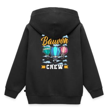 Heißluftballon Besatzung Ballonfahrer Ballonflug - Kinder Premium Organic Hoodie - Schwarz - Hinten - AI Model Kid Male (0cm)