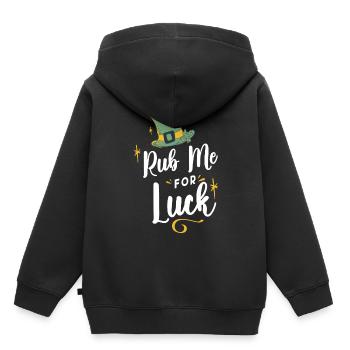 Rub me for happiness Irish Gaelic Ireland - Kids Premium Organic Hoodie - black - Back - AI Model Kid Male (0cm)