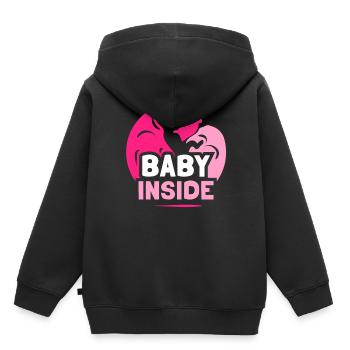 Baby Inside Pregnant Announcement Baby Inside - Kids Premium Organic Hoodie - black - Back - AI Model Kid Male (0cm)