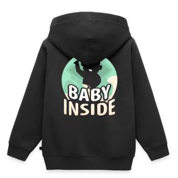 Baby Inside Pregnant Baby Inside Announcement - Kids Premium Organic Hoodie - black - Back - AI Model Kid Male (0cm)