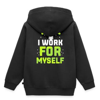 Ich Arbeite Für Mich Selbst Unternehmer Gründer - Kinder Premium Organic Hoodie - Schwarz - Hinten - AI Model Kid Male (0cm)
