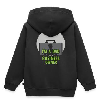 Ich Bin Ein Vater Und Ein Geschäftsinhaber CEO - Kinder Premium Organic Hoodie - Schwarz - Hinten - AI Model Kid Male (0cm)