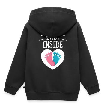 Baby Inside Pregnant Baby Inside Announcement - Kids Premium Organic Hoodie - black - Back - AI Model Kid Male (0cm)
