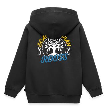 Skandinavische Wurzeln Schwedisch Skandinavien - Kinder Premium Organic Hoodie - Schwarz - Hinten - AI Model Kid Male (0cm)