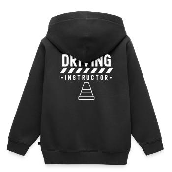 Moniteur de conduite Cours de conduite Auto-école Etudiant au volant - Sweat Premium à capuche enfant bio - noir - Dos - AI Model Kid Male (0cm)