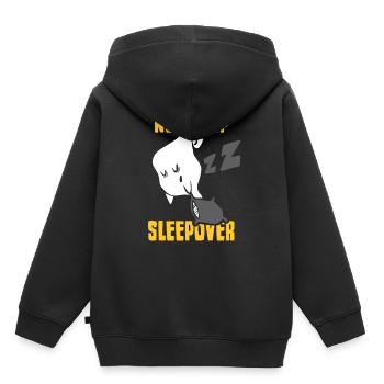 Pas de sommeil Nuit Party Nuitée Douce - Sweat Premium à capuche enfant bio - noir - Dos - AI Model Kid Male (0cm)
