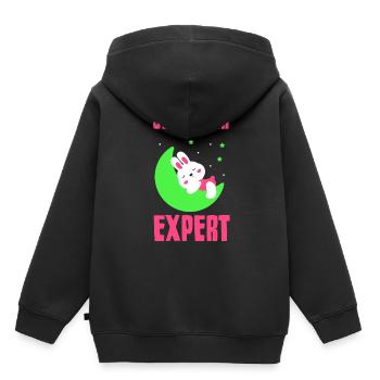 Expert pour les nuitées Nuitée Party sweet - Sweat Premium à capuche enfant bio - noir - Dos - AI Model Kid Male (0cm)