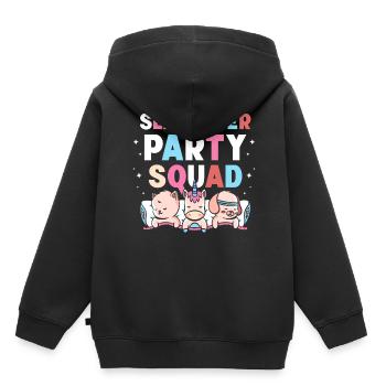 Sleepover Party Troupe Nuitée - Sweat Premium à capuche enfant bio - noir - Dos - AI Model Kid Male (0cm)