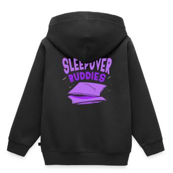 Invités d’une nuit Douce Nuitée Nuitée - Sweat Premium à capuche enfant bio - noir - Dos - AI Model Kid Male (0cm)