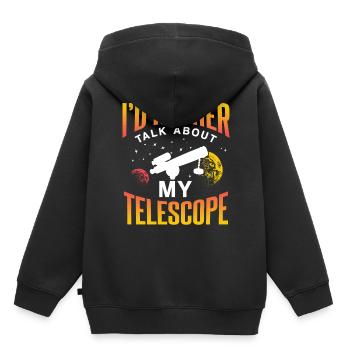 Je préfère parler de mon télescope - Sweat Premium à capuche enfant bio - noir - Dos - AI Model Kid Male (0cm)